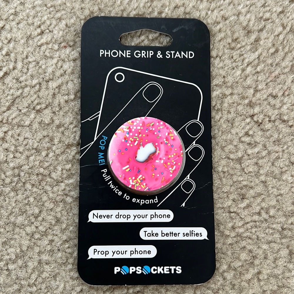 Pink Sprinkle Donut Pop Socket